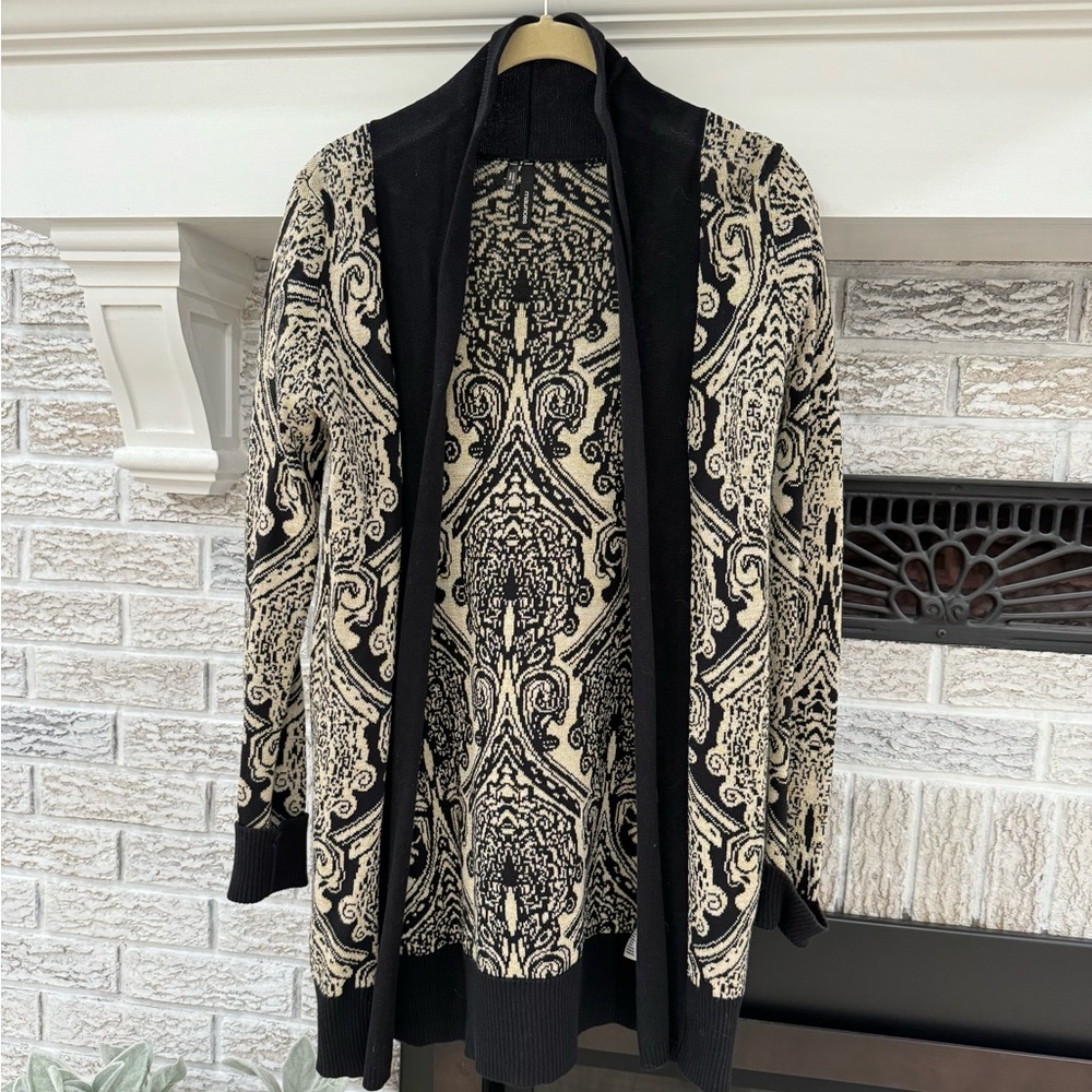 Black and gold with subtle gold shimmer cardigan.